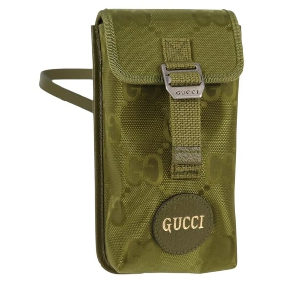 GUCCI GG Canvas Shoulder Bag Green 696018 Auth 118861M - Picture 1 of 15